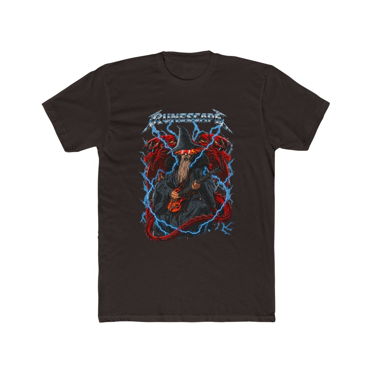 Old School RuneScape Wizard T Shirt | Grunge Y2K Magical OSRS, medieval fantasy shirt, dark fantasy, wizardcore - alternate angle 3, merchandise